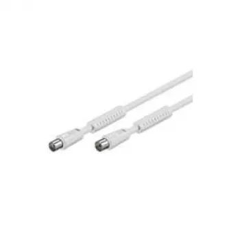 Wentronic Goobay antenas savienojuma kabelis, 100% ekranēts, ferīts, balts, 2,5 m - IEC koaksiālais kontaktdakša uz IEC koaksiālo ligzdu (50724)