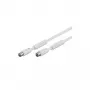 Wentronic Goobay antenas savienojuma kabelis, 100% ekranēts, ferīts, balts, 2,5 m - IEC koaksiālais kontaktdakša uz IEC koaksiālo ligzdu (50724)