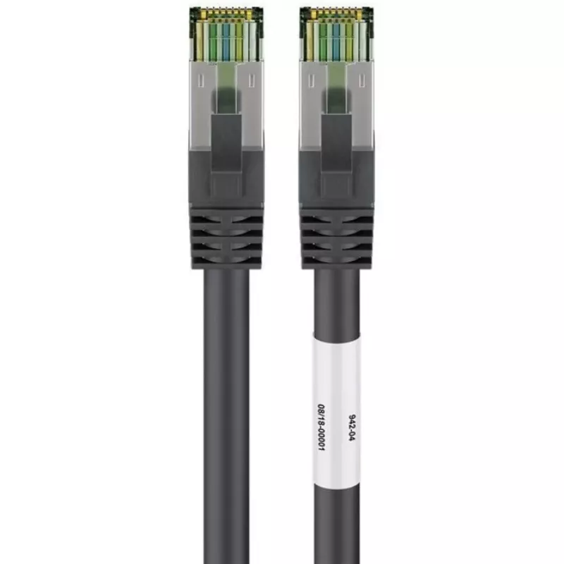 Wentronic Goobay CAT 8.1 tīkla kabelis, S/FTP (PiMF), melns, 3 m - LSZH bez halogēniem, varš AWG 24 (66723)