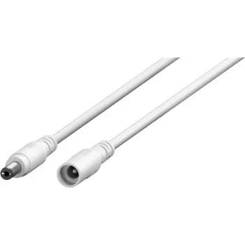 Wentronic Goobay DC pagarinājuma kabelis 3m balts - 5,5 x 2,1mm DC barrel plug to jack 76675
