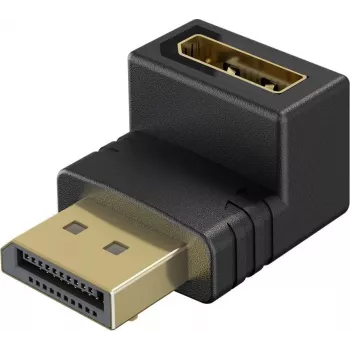 Wentronic Goobay DisplayPort leņķa adapteris 90° uz leju, melns (77130)