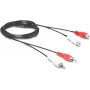 Wentronic Goobay RCA pagarinājuma kabelis, 2,5 m, 2x RCA tēviņš uz 2x RCA mātīte, stereo audio, melns 50026