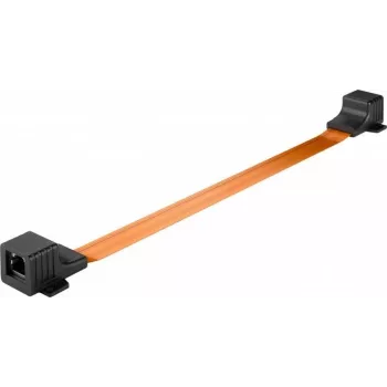 WENTRONIC Goobay RJ45 logs caurlaides kabelis Ultra-Slim 0,25 m, plakans, Gigabit Ethernet, caurspīdīgs/balts 71411