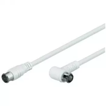 Wentronic Goobay SAT leņķa savienojuma kabelis F-Quick uz F-Quick 90° balts 2,5 m ar četrkāršu ekranējumu 67348