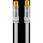 Wentronic Goobay TV antenas kabelis 1m balts ar zelta pārklājumu 4x ekranēts 135dB koaksiālais sieviešu uz vīriešu 70313