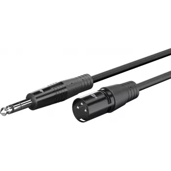 WENTRONIC Goobay XLR uz 6,35 mm mono jack audio kabelis, 3 m, niķelēts, melns 80052