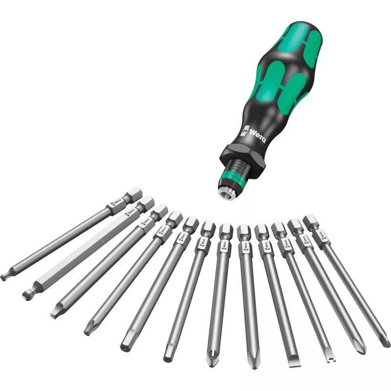 Wera 17 gabalu Kraftform Kompakt 60 uzgaļu komplekts, spraugveida, Phillips, Pozidriv, TORX BO 05051042001