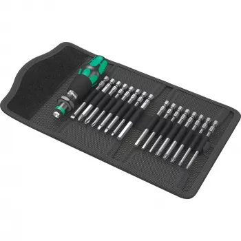 Wera 17 gabalu Kraftform Kompakt 60 uzgaļu komplekts, spraugveida, Phillips, Pozidriv, TORX BO 05051042001