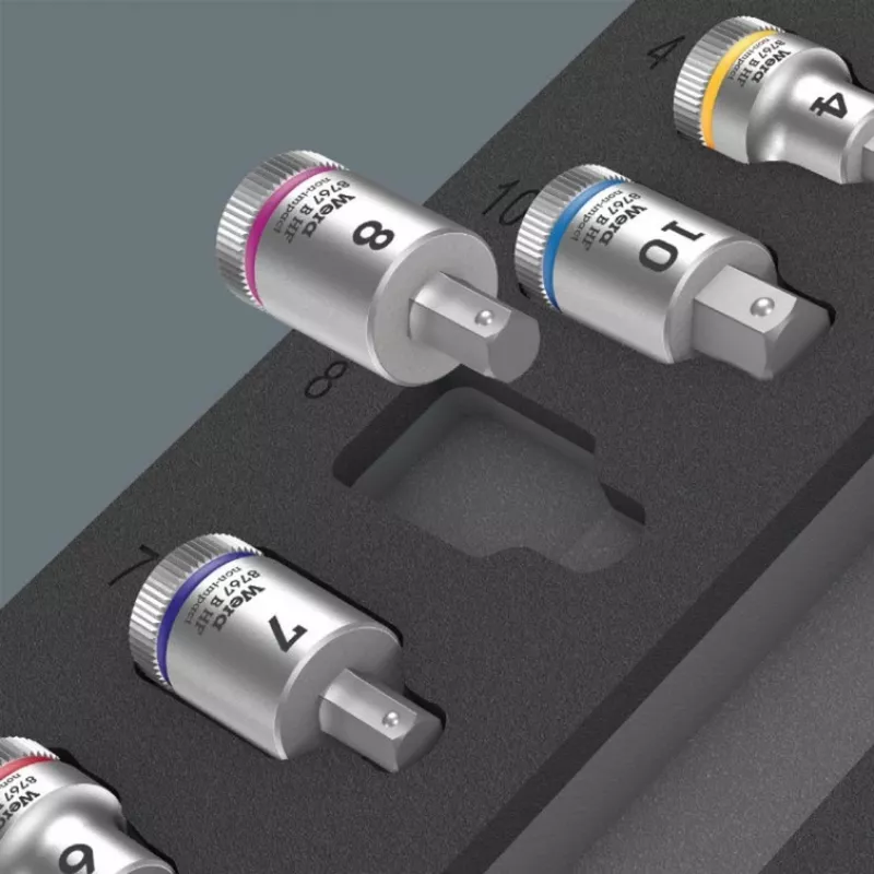 Wera 9723 Putuplasta ieliktnis Zyklop B 3/8 inch uzgriežņu-uzgaļu komplektam, 19 daļas