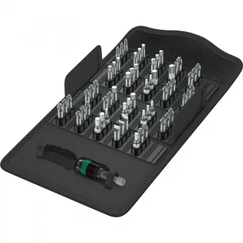 Wera Bit-Safe 61 Universal 1, 1/4 collu sešstūra piedziņa, 61 detaļu uzgaļu komplekts ar triecienu absorbējošiem uzgaļiem un universālo uzgaļu turētāju 05057122001