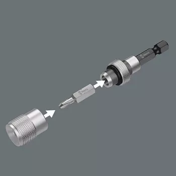 Wera uzgaļu komplekts Bit-Check 10 Drywall 1, 10 daļas, Phillips PH 2, 25 mm, Rapidaptor ātrās atbrīvošanas turētājs, dziļuma ierobežotājs, torsijas uzgaļi