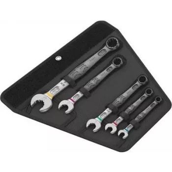 Wera Joker 6003 5 Imperial Set 1 kombinēto uzgriežņu atslēgu komplekts, 5 gabali, 5/16 collas–9/16 collas, hroma-molibdēna, niķeļa-hroma, tekstila maciņš 05020240001