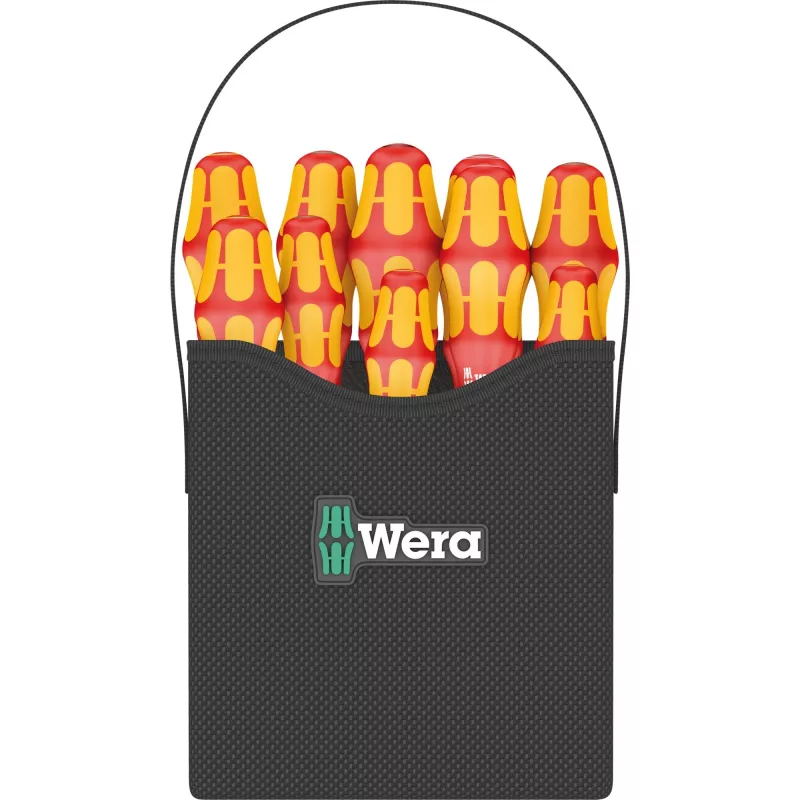 Wera Kraftform 2go 100 skrūvgriežu uzgaļu komplekts, 11 daļas, Phillips, Pozidriv, Torx, 25 mm uzgaļi, ar Rapidaptor uzgaļu turētāju un tekstila maciņu 05004310001