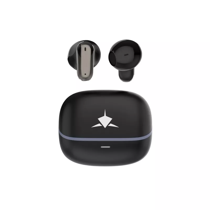 White Shark BLAZE-B GEB-TWS-201 patiesi bezvadu Bluetooth 5.1 austiņas ar uzlādes futrāli, IPX4 ūdensizturība, skārienvadība, melna