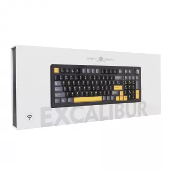 White Shark EXCALIBUR-B TKL mehāniskā spēļu tastatūra, KTT Wine Red lineārie hot-swap slēdži, per-taustiņu RGB, melna