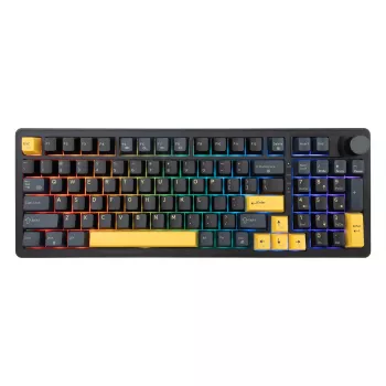 White Shark EXCALIBUR-B TKL mehāniskā spēļu tastatūra, KTT Wine Red lineārie hot-swap slēdži, per-taustiņu RGB, melna