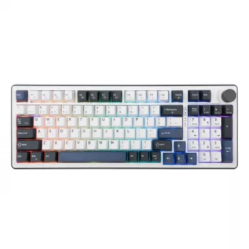 White Shark EXCALIBUR-W mehāniskā spēļu tastatūra, 75% izkārtojums, KTT Wine Red Hot-Swap, Per-Key RGB, vadu, balta