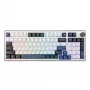 White Shark EXCALIBUR-W mehāniskā spēļu tastatūra, 75% izkārtojums, KTT Wine Red Hot-Swap, Per-Key RGB, vadu, balta