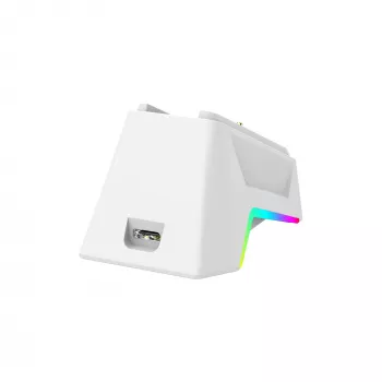 White Shark GAWAIN-W bezvadu spēļu pele – 12000 DPI, 500mAh akumulators, 56g, balta