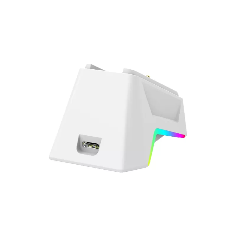 White Shark GAWAIN-W bezvadu spēļu pele – 12000 DPI, 500mAh akumulators, 56g, balta