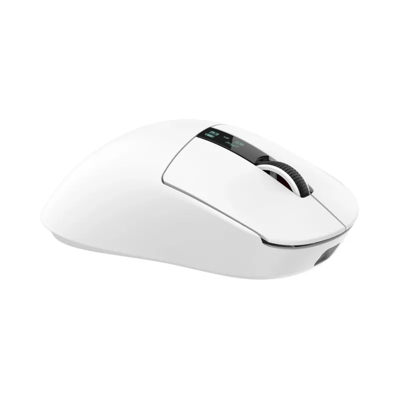 White Shark GAWAIN-W bezvadu spēļu pele – 12000 DPI, 500mAh akumulators, 56g, balta