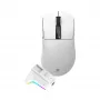 White Shark GAWAIN-W bezvadu spēļu pele – 12000 DPI, 500mAh akumulators, 56g, balta