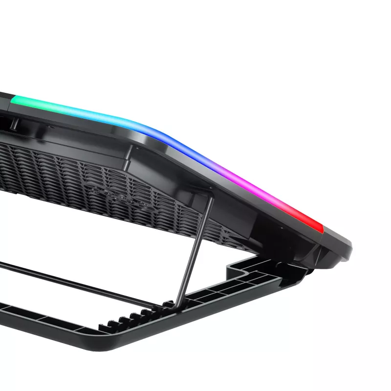 White Shark ICE BLADE GCP-96 divu ventilatoru klēpjdatora dzesēšanas paliktnis ar zilu LED, atbalsta līdz 17 collām, 5 regulējamas pozīcijas