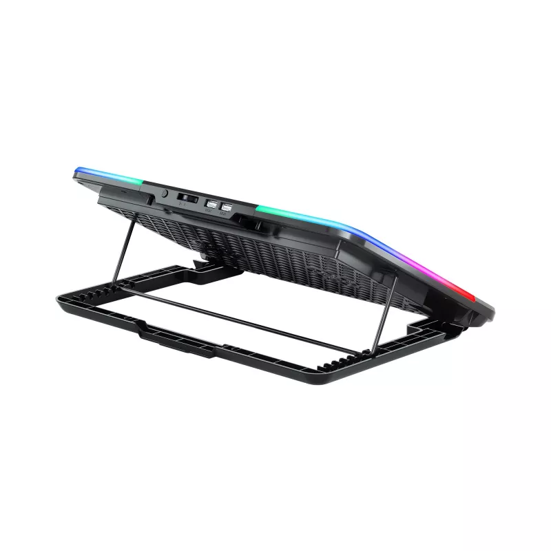 White Shark ICE BLADE GCP-96 divu ventilatoru klēpjdatora dzesēšanas paliktnis ar zilu LED, atbalsta līdz 17 collām, 5 regulējamas pozīcijas