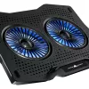 White Shark ICE GUARD GCP-4 dzesēšanas paliktnis ar diviem 125 mm ziliem LED ventilatoriem, 5 augstuma iestatījumiem, līdz 17,3 collām