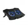 White Shark ICE GUARD GCP-4 dzesēšanas paliktnis ar diviem 125 mm ziliem LED ventilatoriem, 5 augstuma iestatījumiem, līdz 17,3 collām