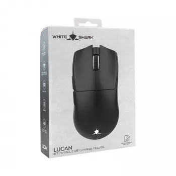 White Shark LUCAN-B WGM-5022 bezvadu spēļu pele – 12000 DPI, 2.4 GHz, 7 pogas, RGB, balta