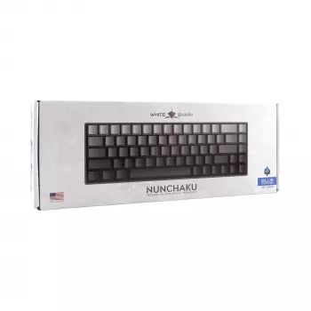 White Shark Nunchaku mehāniskā spēļu tastatūra TKL, pelēka, Outemu Blue slēdži, RGB Hot-Swap, vadu USB