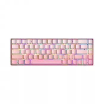 White Shark NUNCHAKU-P-US-RED.SW TKL mehāniskā spēļu tastatūra - 87 taustiņi, Outemu Red slēdži, RGB fona apgaismojums, rozā