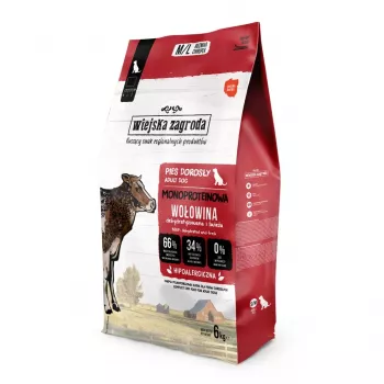 WIEJSKA ZAGRODA Monoprotein Beef sausā suņu barība - 6 kg