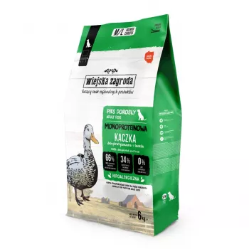 WIEJSKA ZAGRODA Monoprotein Duck sausā suņu barība - 6kg