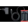 WIHA 41915 USB lādētājs Li-Ion akumulatoriem, 2 ligzdas, 5V DC ieeja, 3,6V DC izeja, 1A uz ligzdu, LED indikators, melns/sarkans