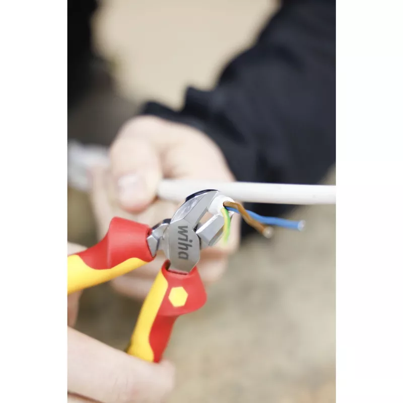 Wiha 43458 Profesionāls elektriķa diagonālais griezējs 200 mm, VDE izolēts, sarkans/dzeltens