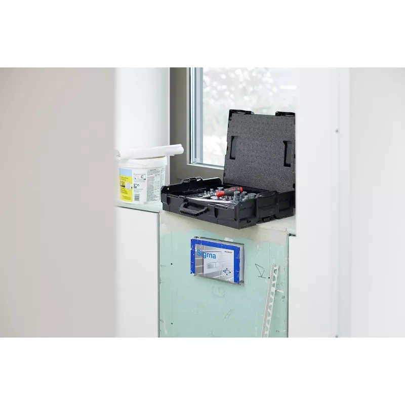 WIHA 44685 Uzgriežņu un uzgaļu komplekts 1/4 collas un 1/2 collas, 60 gab. ar 2 sprūdratiem un skrūvgrieža rokturi, L-BOXX