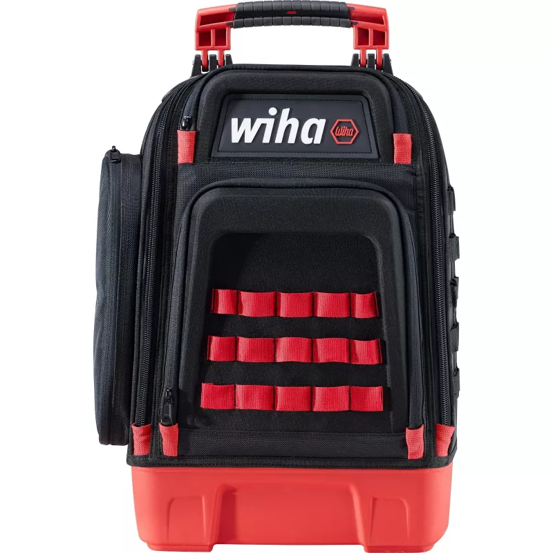 Wiha 45528 Elektriķa instrumentu mugursomas komplekts, 28 daļas, 385 x 260 x 530 mm, melns/sarkans
