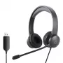 WINX CALL Clear USB austiņas WX-HS104 - trokšņu slāpējošs mikrofons, uz auss, USB-A, melnas