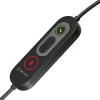 WINX CALL Pro 2 Mono AI trokšņu slāpējošas austiņas ar vadu USB-A, grozāmu mikrofona kātu, vadības pogām uz kabeļa, mīkstu PU ādas auss spilventiņu, melnas