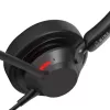 WINX CALL Pro 2 Mono AI trokšņu slāpējošas austiņas ar vadu USB-A, grozāmu mikrofona kātu, vadības pogām uz kabeļa, mīkstu PU ādas auss spilventiņu, melnas