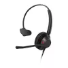 WINX CALL Pro 2 Mono AI trokšņu slāpējošas austiņas ar vadu USB-A, grozāmu mikrofona kātu, vadības pogām uz kabeļa, mīkstu PU ādas auss spilventiņu, melnas