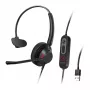 WINX CALL Pro 2 Mono AI trokšņu slāpējošas austiņas ar vadu USB-A, grozāmu mikrofona kātu, vadības pogām uz kabeļa, mīkstu PU ādas auss spilventiņu, melnas
