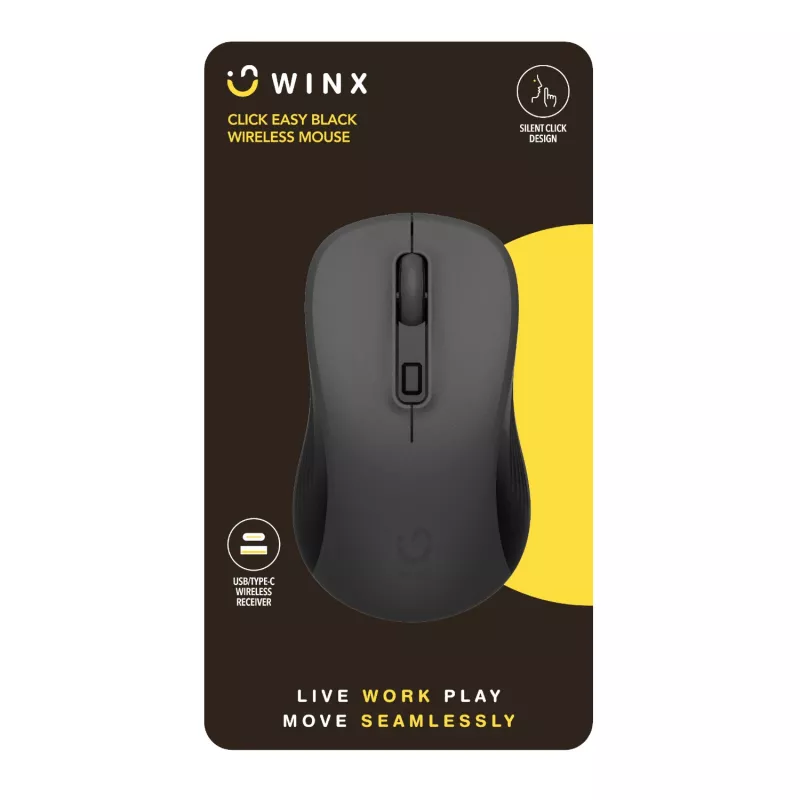WINX CLICK Easy 1600DPI 2.4GHz bezvadu pele - melna