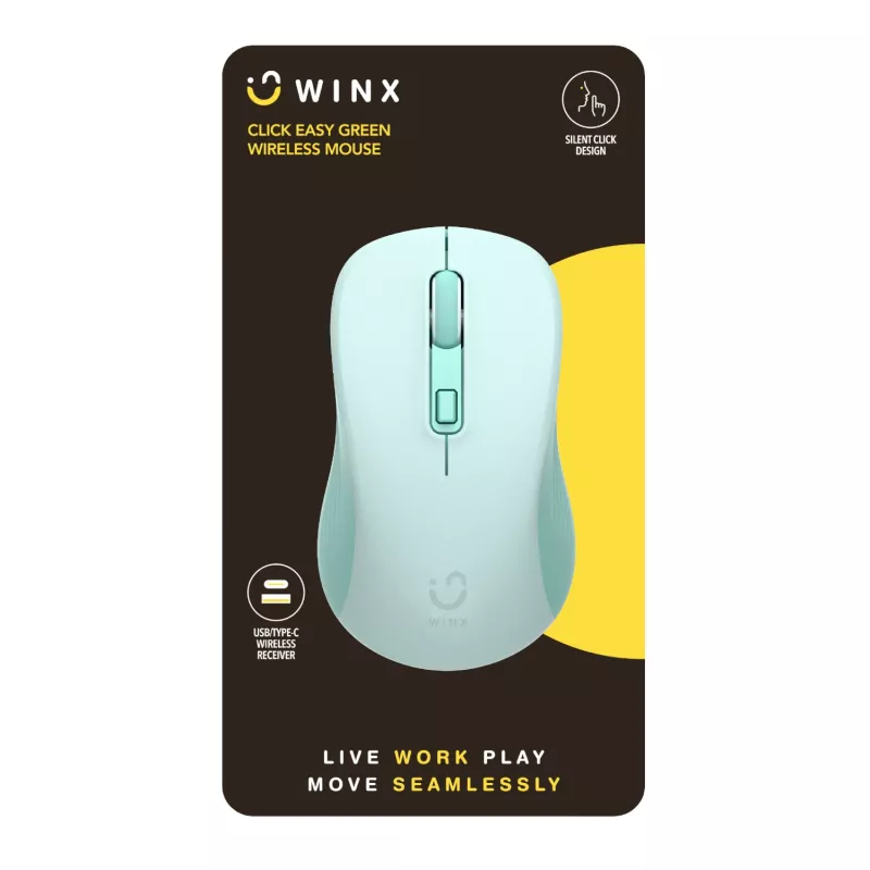 WINX CLICK Easy 1600DPI 2.4GHz bezvadu pele - zaļa