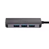 WINX CONNECT Simple USB/Type-C centrmezgls, 3x USB-A 5Gbps + USB-C PD 100W, Space Grey