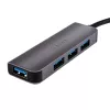 WINX CONNECT Simple USB/Type-C centrmezgls, 3x USB-A 5Gbps + USB-C PD 100W, Space Grey