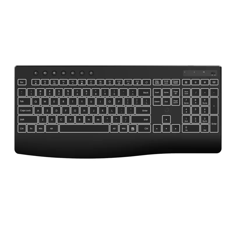 WINX DO Business apgaismota vadu tastatūra un pele komplekts – pilna izmēra membrānas, varavīksnes LED, regulējams DPI, izturīgs pret šķidrumiem, USB pievieno un lieto
