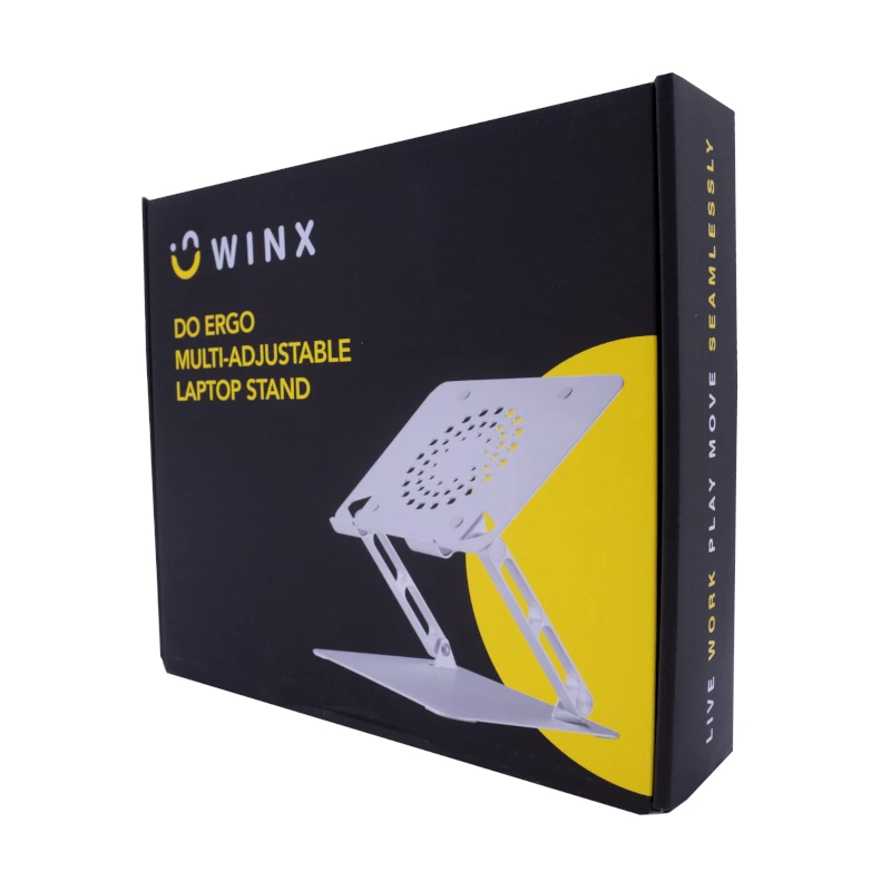 WINX DO Ergo daudzpusīgi regulējams klēpjdatora statīvs, alumīnijs, sudrabs, 10-17 inch, salokāms, augstuma un leņķa regulēšana